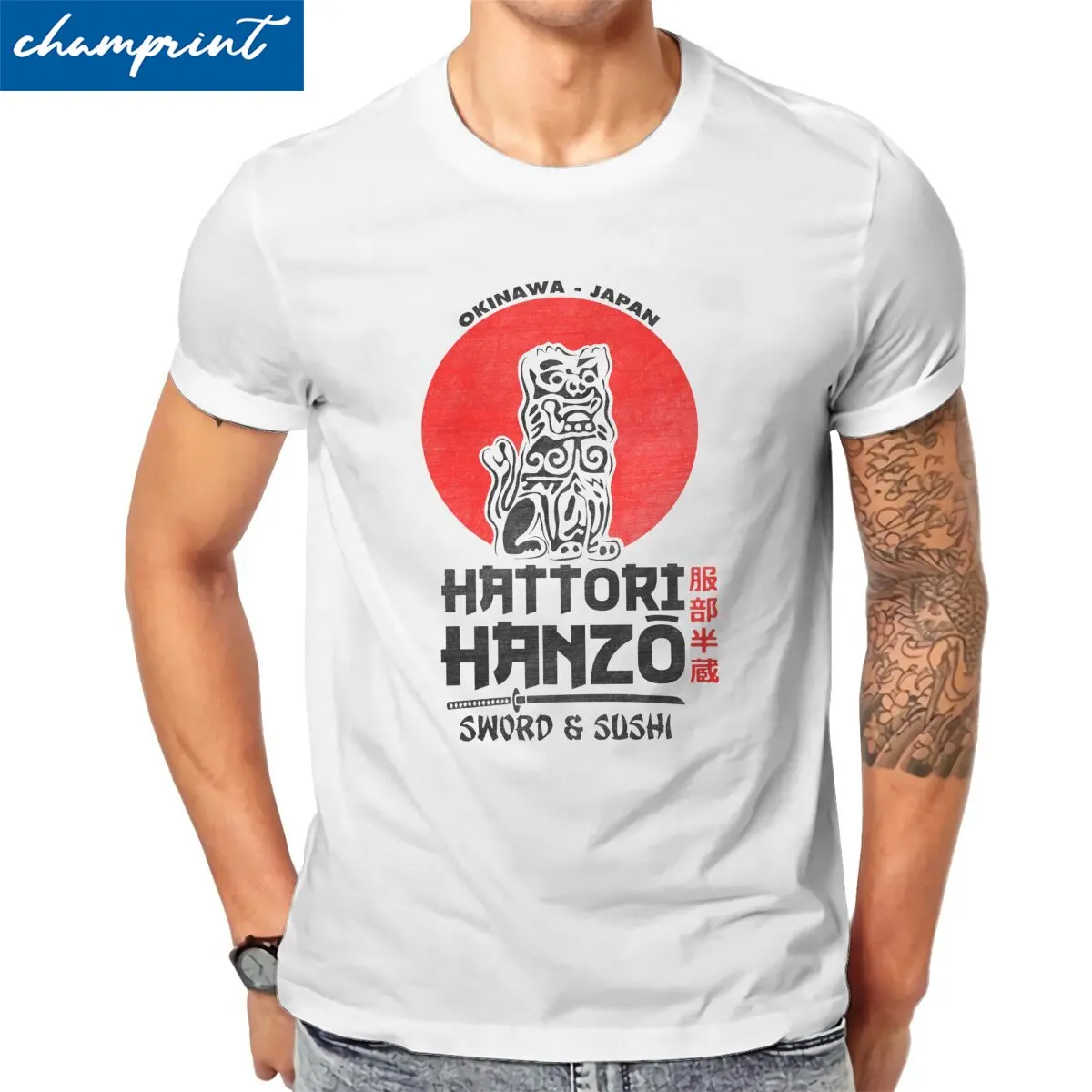 

Men's Hattori Hanzo Samurai T Shirts Kill Bill Movie 100% Cotton Tops Novelty Short Sleeve Crew Neck Tee Shirt 4XL 5XL T-Shirts