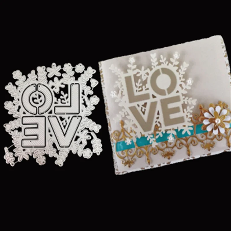 

LOVE English Word Etching Metal Cutting Dies DIY Scrapbooking Die Cutout Wedding Party Craft Card Embossing Decoration Stencils