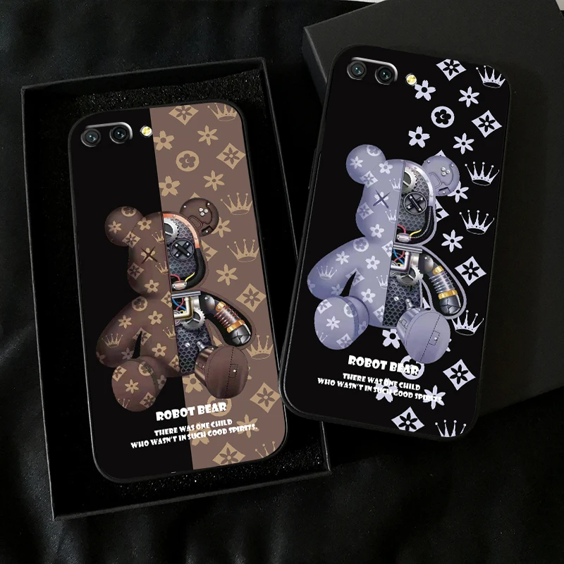 

Luxury Trend Fashion Bear For Huawei Honor 10X 9X Lite Pro For Honor 10 10i 9 9A Phone Case Black Carcasa Coque TPU