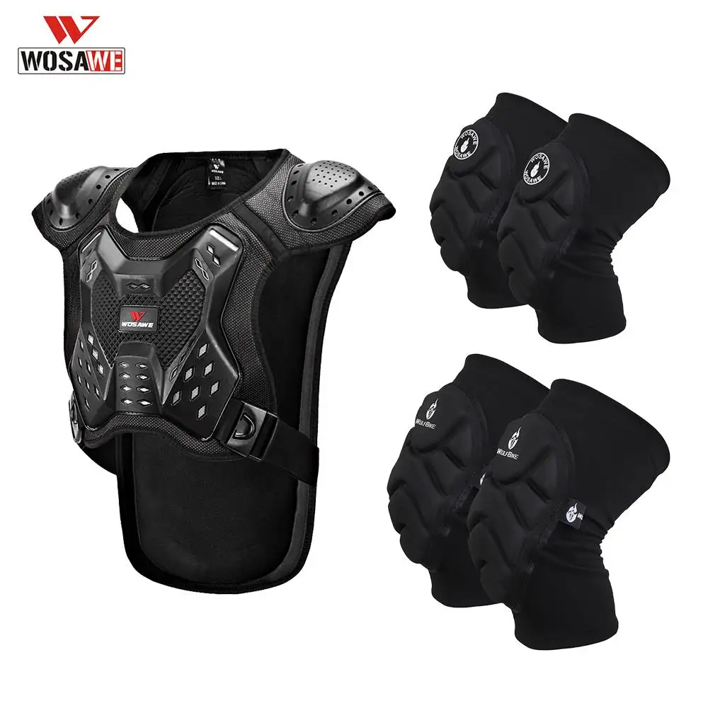 

WOSAWE Motorcycle Racing Body Armor Suit Jacket Soft Elastic Knee Elbow Chest Spine Protector Gear