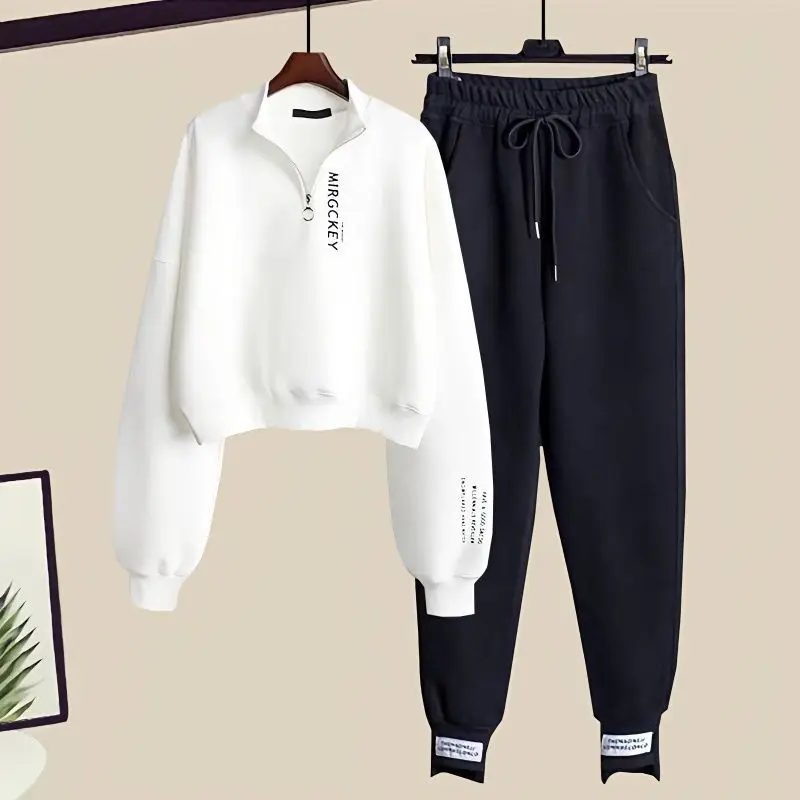 

Women's Clothing Spring Autumn Leisure Sports Outfits 2023 New Arrival Loose Sweater Tie Feet Casual Pants Two Piece Set