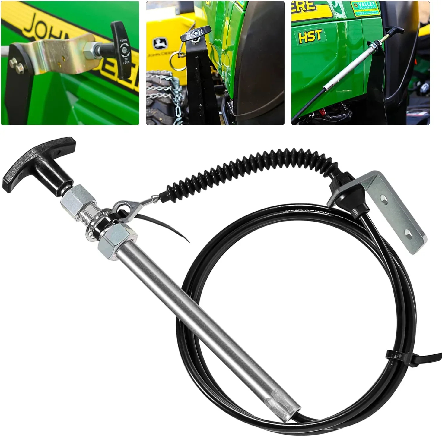 

Chuang Qian AM134404 For John Deere Spout Control Input Cable 44 inch 100 110 120 130 X 300 320 340 500 520 540 LA 100 110 120