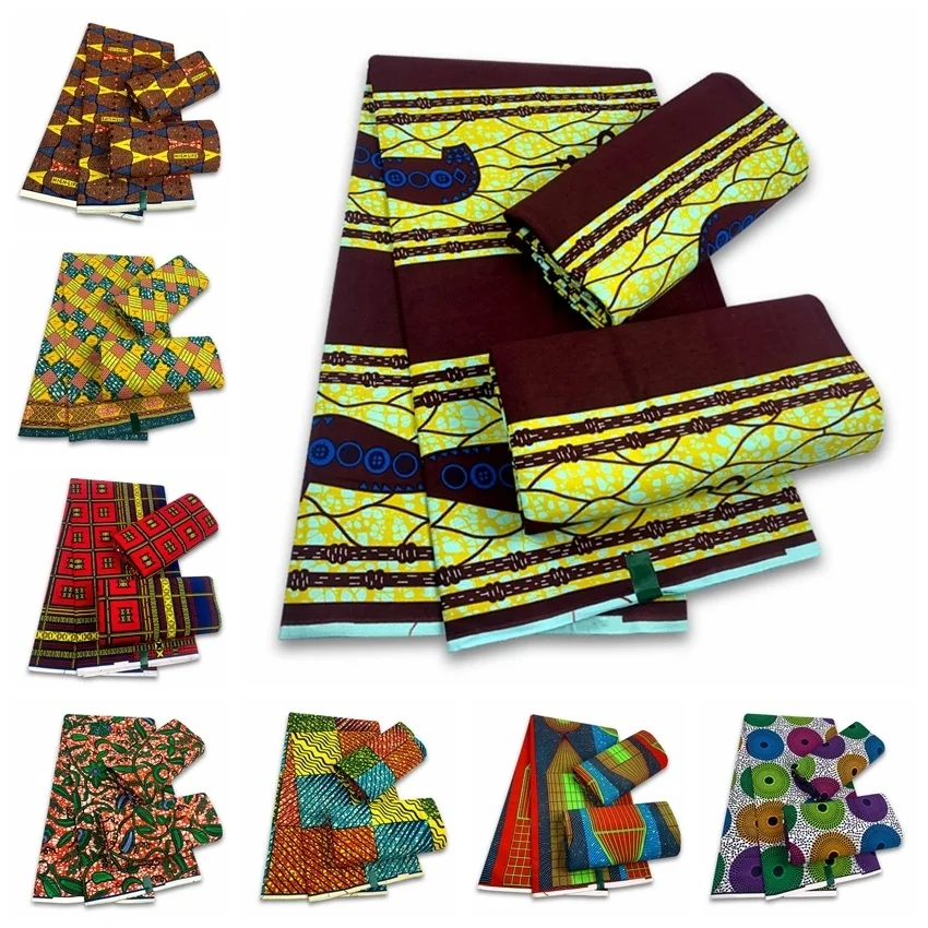 

Ankara Prints Wax Fabric Sewing African Dress Tissu Pagne Patchwork Making Craft Loincloth 100% Cotton Pagne Wax For Dress Soft
