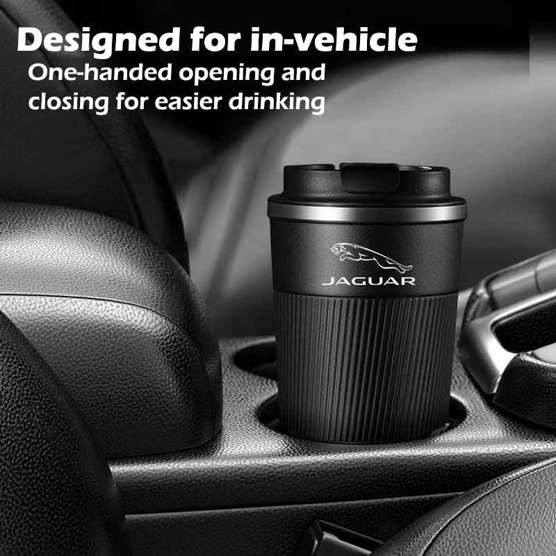 

500ML Stainless Steel Coffee Mugs Hot/Iced Vacuum Travel Mug For Jaguar XE XF XFL XJL XJ F-PACE F-TYPE E-PACE Car Accessories