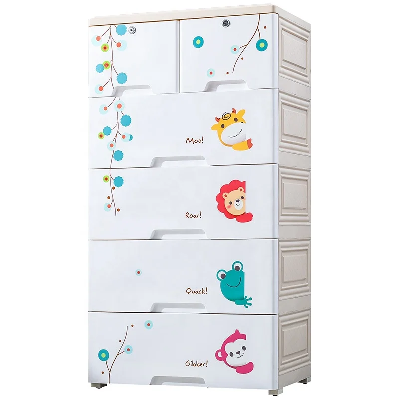

New Arrival Baby Kids Wardrobe Household Organizers Plastic Drawer Multi Layer Storage Cabinet