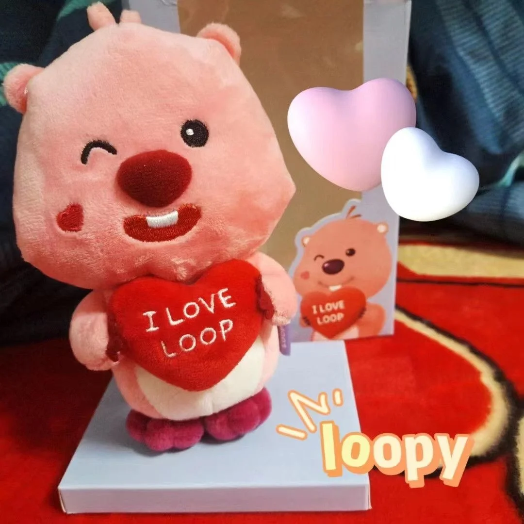 

18cm Loopy Kawaii Wink Beaver Plush Doll Pillow Fluffy Stuffed Animal Toy Cute Keychain Backpack Pendant Valentine's Day Gift