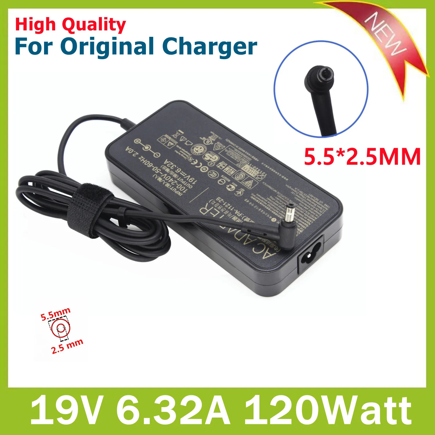

19V 6.32A 5.5*2.5mm 120W Laptop Adapter AC Power For Toshiba Satellite For Asus PA-1121-28 N750 N500 N53S G50 N55 Charger