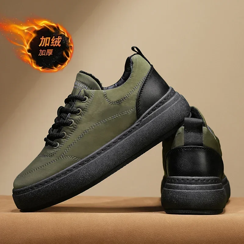 Зимняя мужская повседневная обувь на толстой подошве водонепроницаемая легкая