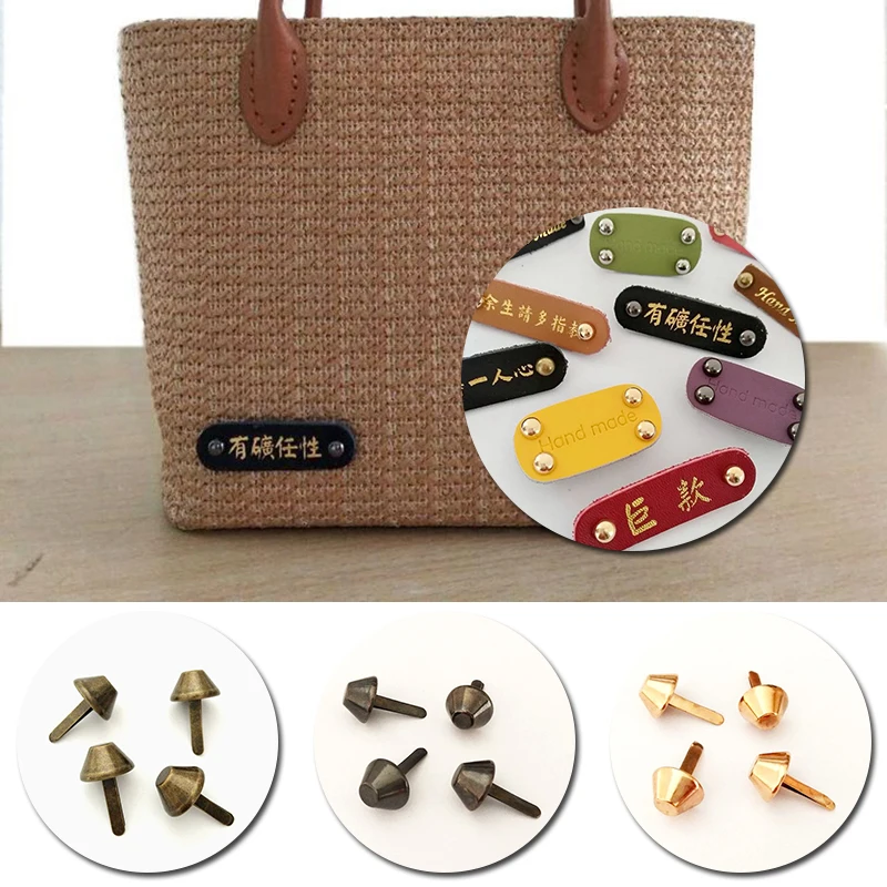 

100pcs/set Metal Two Pin Nails Diy Leather Luggage Hardware Accessories Multiple Color Options For Handbags Handbags Foot Studs