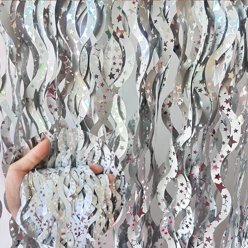 

Фольговые шторы с бахромой youyouhuan