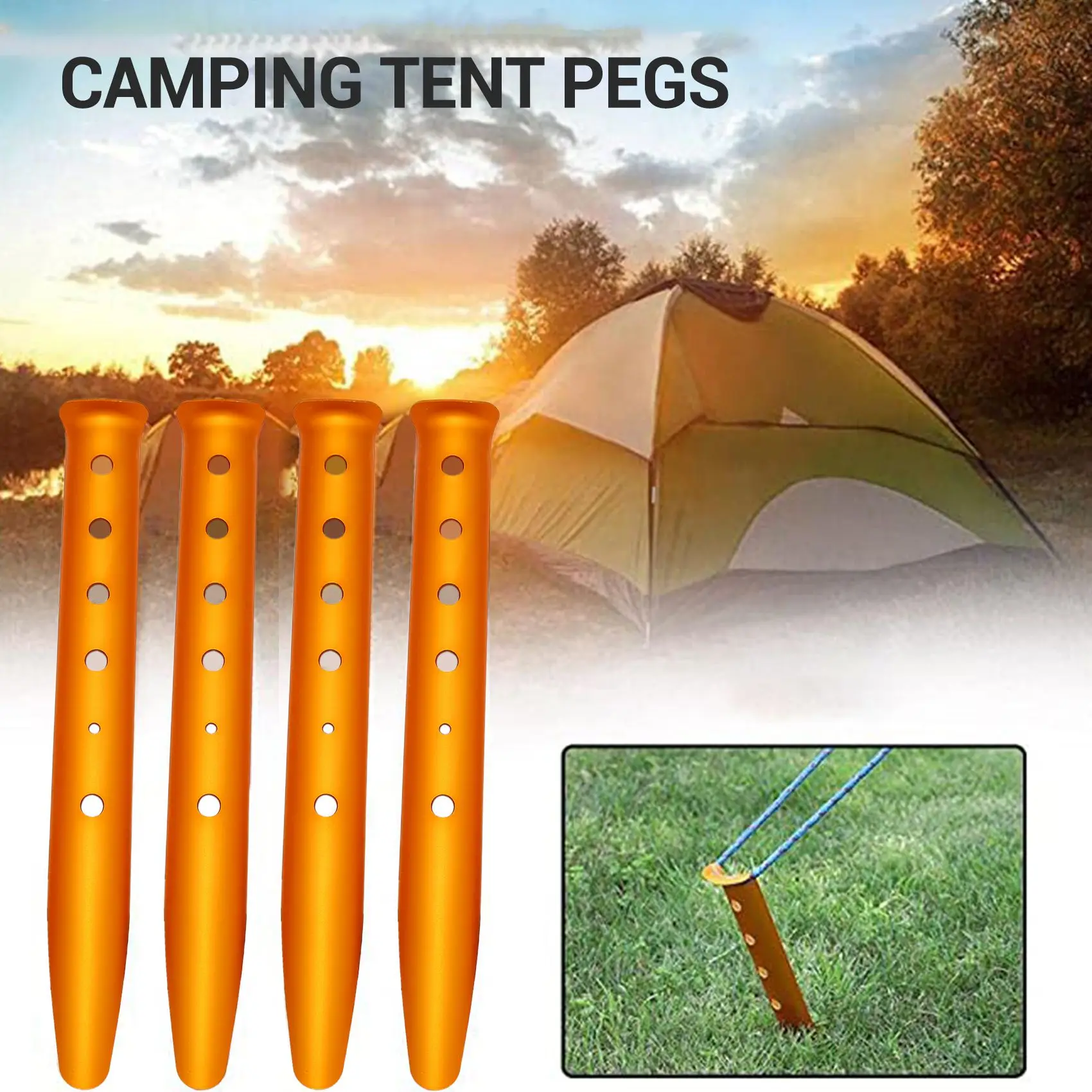 6 шт. U-образные колышки для палатки из алюминиевого сплава