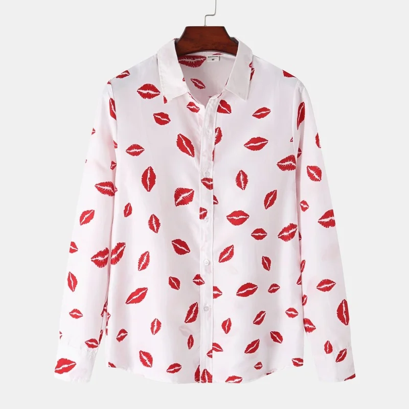 

Men Clothing 2022 Spring and Autumn New Men's Fashion Printing Lapel Men's Long-sleeved Floral Shirts Casual Long-sleeved Shirts