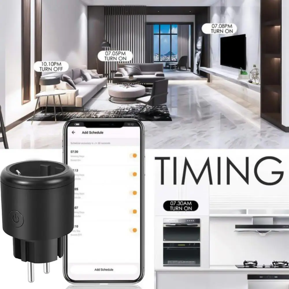 1 ~ 5 шт. 16A Wi-Fi EU Tuya Smart Plug Беспроводной пульт дистанционного управления с голосовым