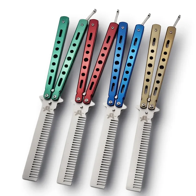 

Portable Butterfly Training Knife Foldable Trainer Pocket Flail Knife Uncut Blade Butterfly Comb For Training Tool