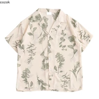 printed casual shirts women summer retro t shirt loose thin chiffon top 2021 v neck women vintage blouse cardigan ladies tops