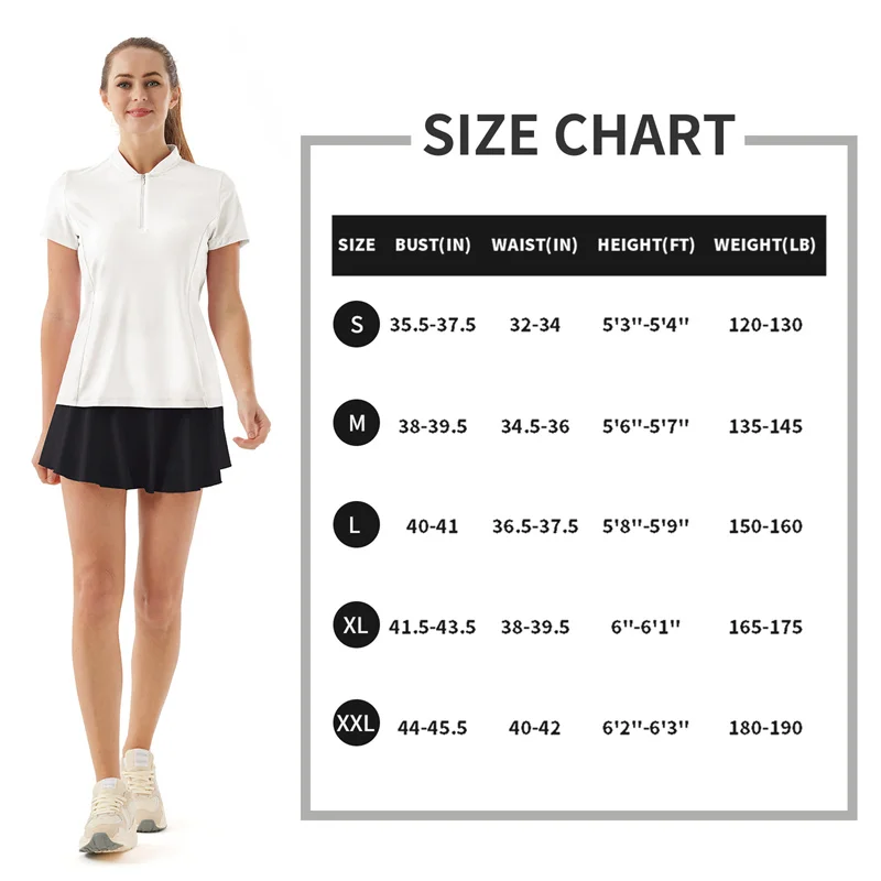 Women's Shirts Golf Vest Women T-shirt Half Zip Short Sleeve Tennis Tank Tops 50+ UV Protection Sport Quick Dry Fashion fitness