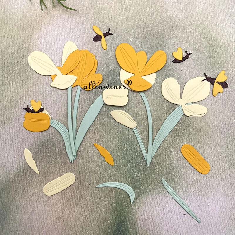 

New Bee flower combination DIY Craft Metal Cutting Die Scrapbook Embossed Paper Card Album Craft Template Stencil Dies