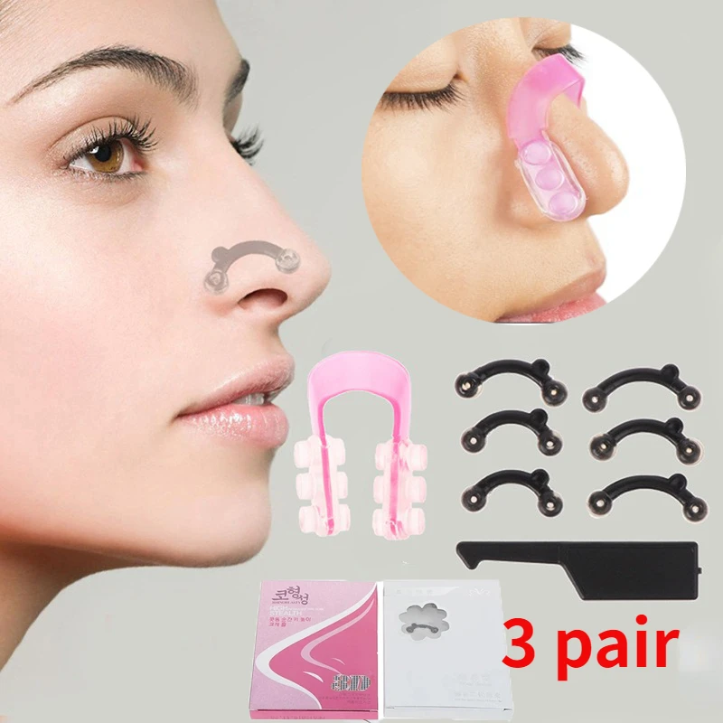 

6Pcs/Set No Pain 3 Size Beauty Nose Clip Corrector Massage Tool Nose Up Lifting Shaping Clip Clipper Shaper Bridge Straightening