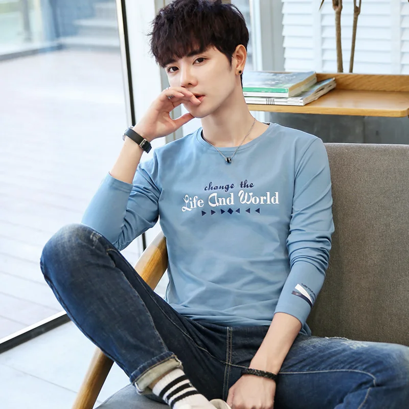 

2022 Personalized Customize men t shirt long sleeve tshirt A1289 white pink stripe black grey cotton polyester spandex