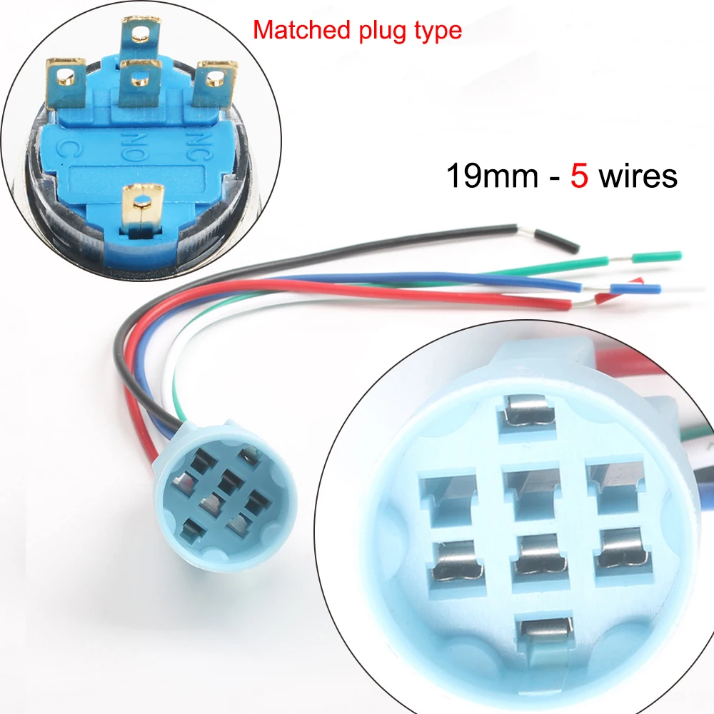 

Металлический нажимной разъем DIANQI 19мм 3/5/6/8 проводных