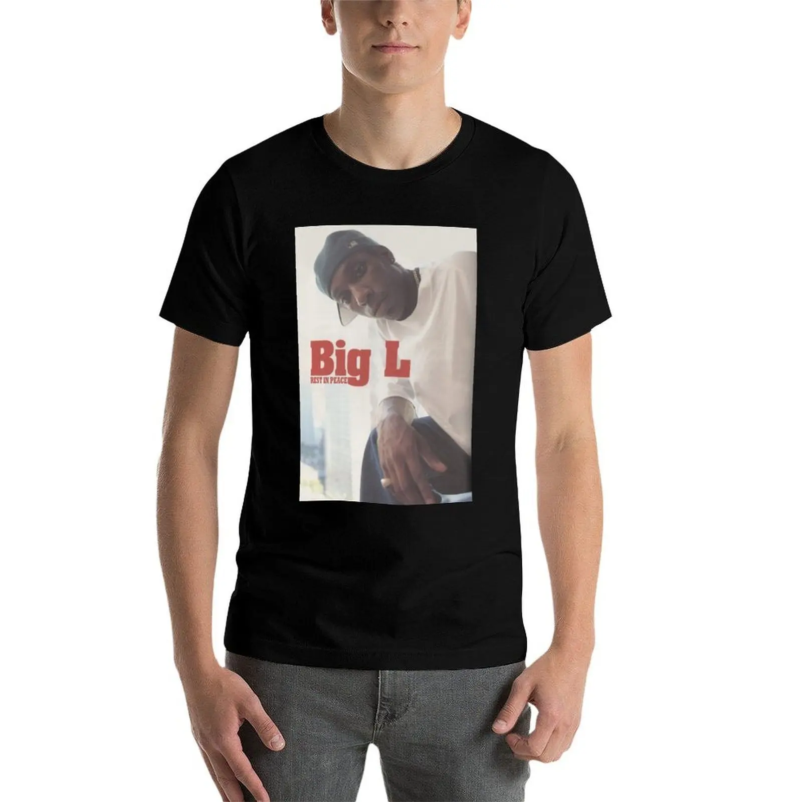 Фото Футболка Big L Rest In Peace, минималистичный повседневный топ с короткими рукавами №4