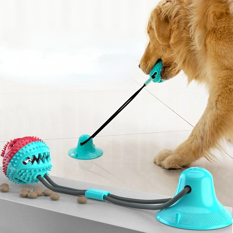 Köpek oyuncakları silikon vantuz römorkör römorkör interaktif köpek topu oyuncakları yavaş besleyici evcil hayvan çiğneme ısırığı diş temizleme diş fırçası köpekler oyuncak yiyecekler