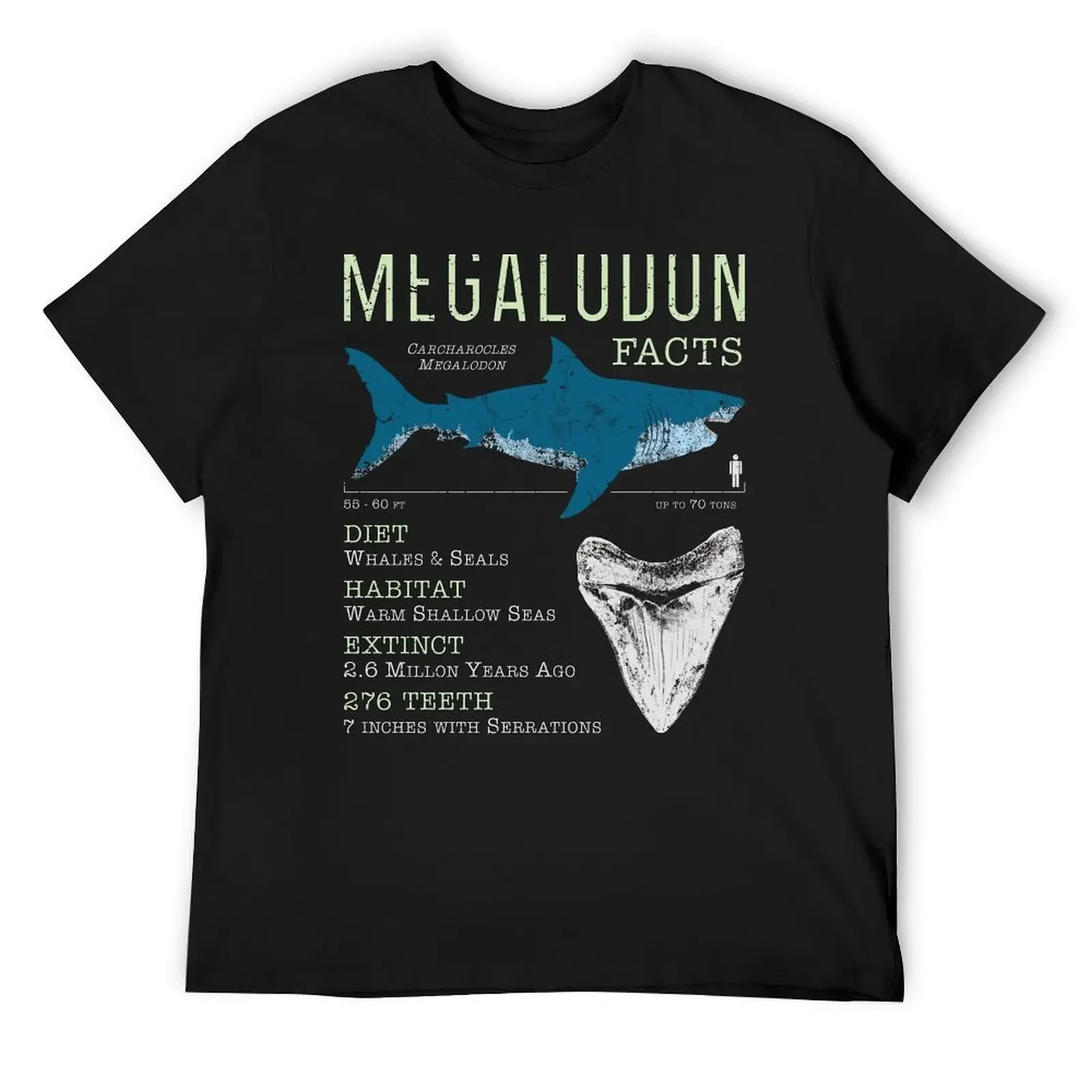 Футболка Megalodon Facts летние топы заготовки мужские хлопковые футболки