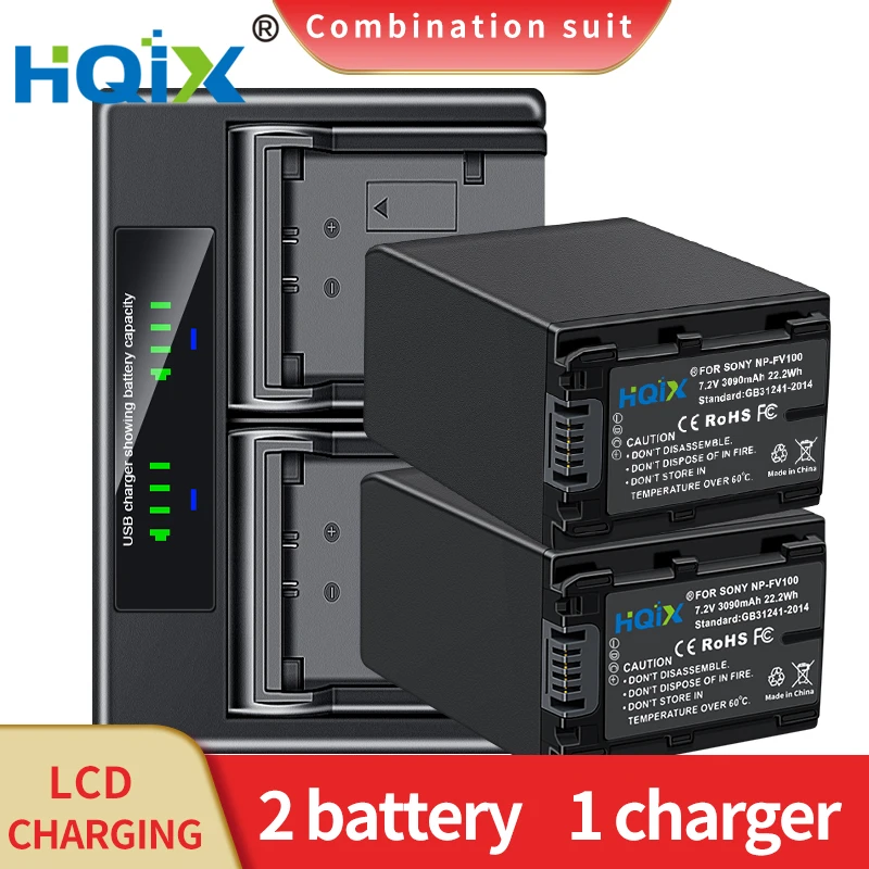 HQIX для Sony HDR-PJ580E PJ580E PJ600E PJ810E PJ820 PJ790E PJ675E PJ760E PJ610E PJ670 TD10E камера NP-FV100 двойной заряд зарядное устройство Аккумулятор
