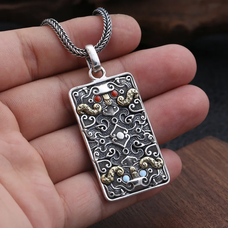 Кулон из серебра 2022 пробы в ретро-стиле для мужчин и женщин | Украшения аксессуары