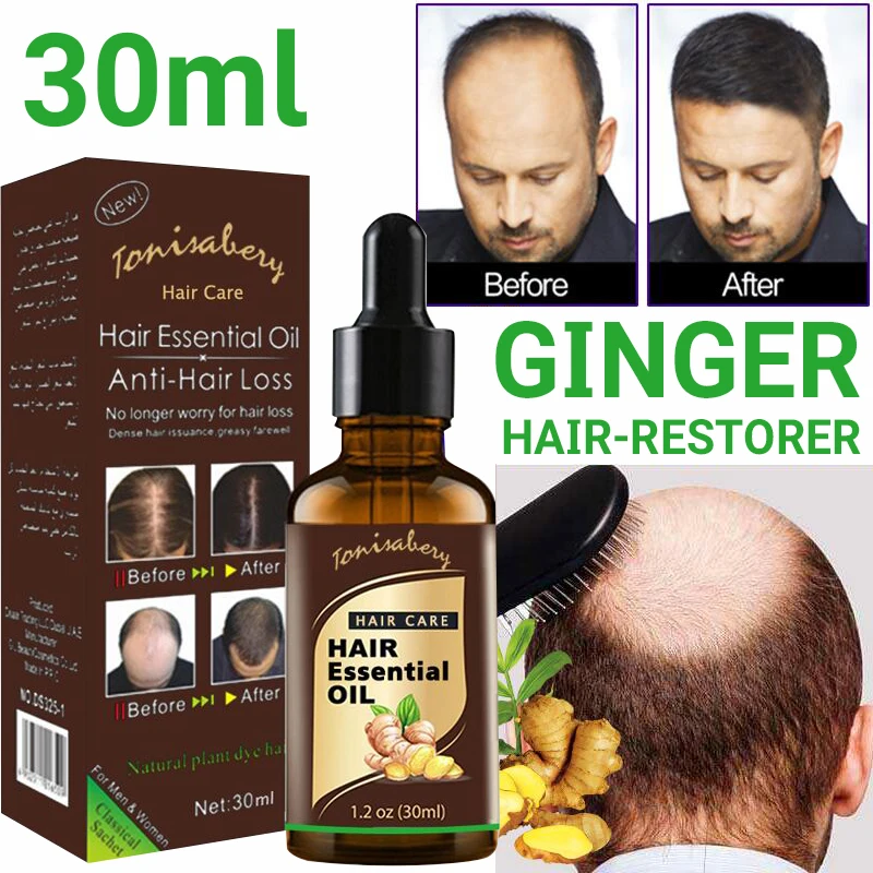 

Fast Hair Growth Essence Oil Products Ginger Anti Hair Loss Treatement Nourish Roots Thickener Strengthen Regrowth Hair For Men