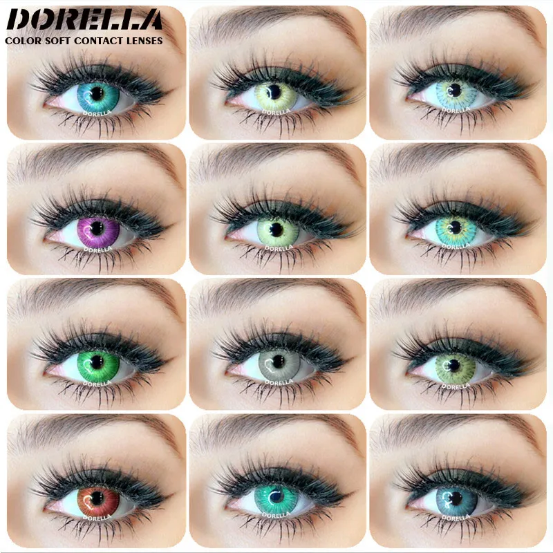 

DORELLA 2pcs Colored Lenses for Eyes Cosmetic Contact Lenses New York PRO Series Colored Contact Lens Beauty Makeup Colored Lens