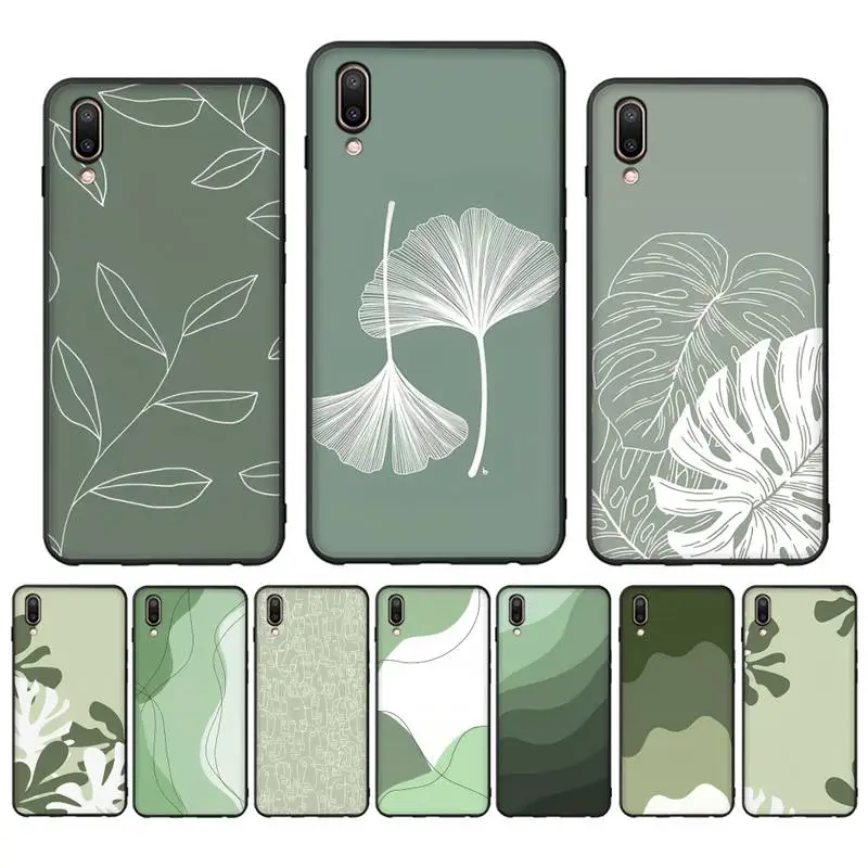 

Hyper Art Sage Green Phone Phone Case for Vivo Y91C Y11 17 19 17 67 81 Oppo A9 2020 Realme c3