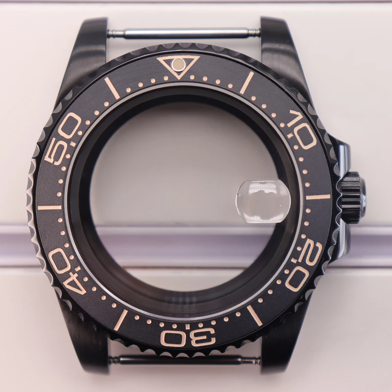 Роскошные стальные часы из черного сапфирового стекла PVD 40 мм для Seiko nh35 nh34 NH36/38 Eta