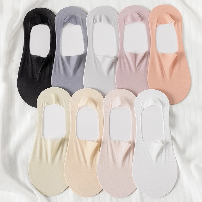 Silicone Anti-slip Soft Cotton Sole Invisible Socks Women's Comfortable Thin Non-Slip Silicone Sock Mesh No Show Sock Slippers