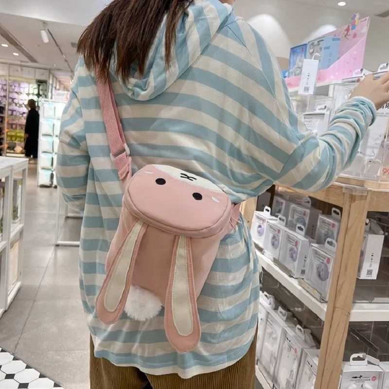 

Милая женская сумка с кроличьими ушками из мультфильма, новинка 2023, сумка через плечо для девушек, милая вместительная сумка через плечо