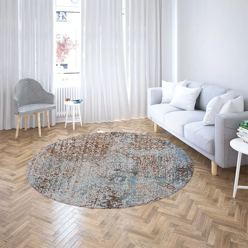 

Reese Carpets Living Room Large Table Nordic Style Turkish Color Block Geometry Round Rugs Bedroom Lint-free Bathroom Decor Mats