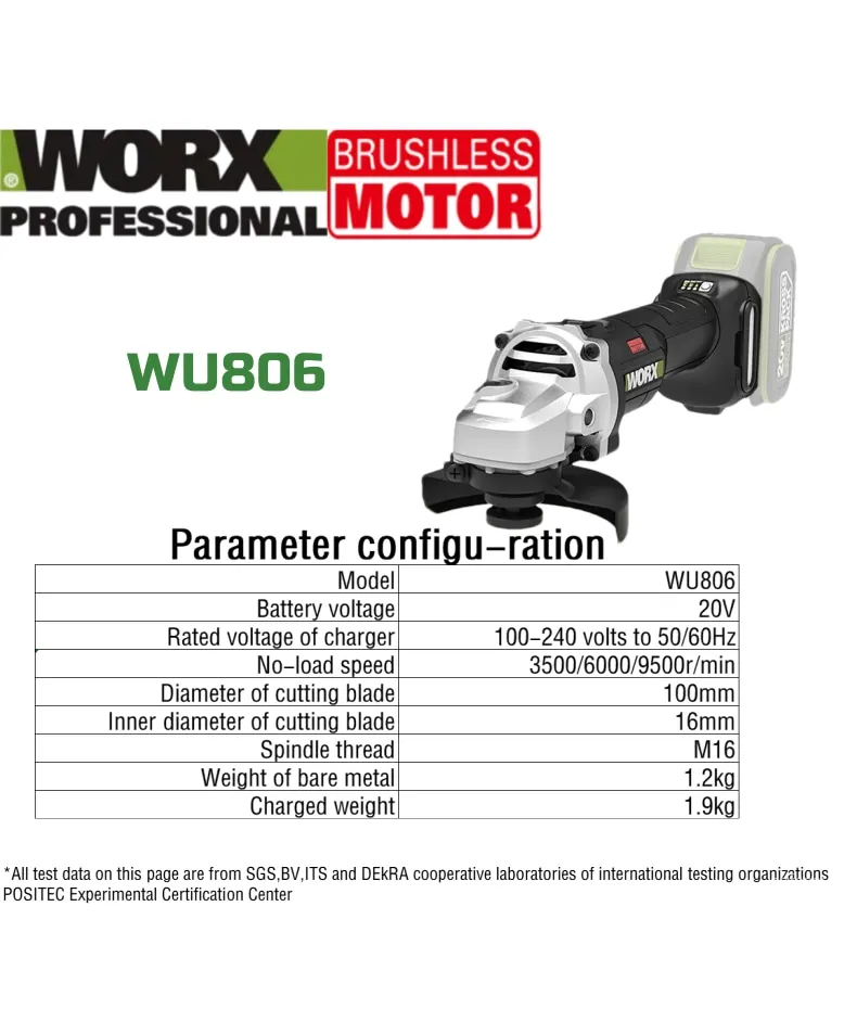 Серия литиевых электроинструментов WORX 20 В WU388 WU279 WU806 WU535X WU289