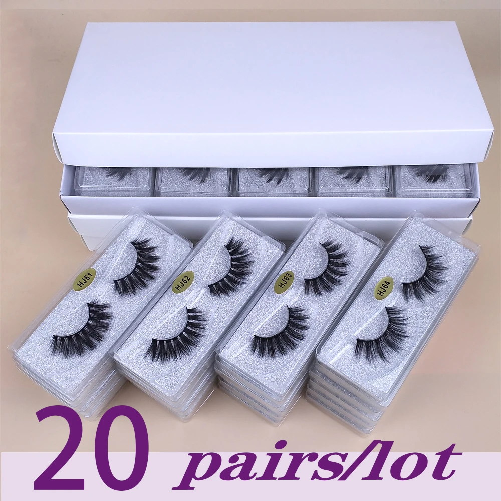 

Lashes Bulk Wholesale 20 Pairs 3d Mink Lashes Bulk Natural Thick False Eyelashes Pack Makeup Mink Eyelashes Bulk Fake Eye Lashes