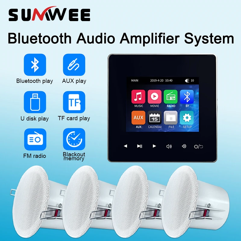Bluetooth аудио в настенном усилителя звуковая система домашнего кинотеатра панель