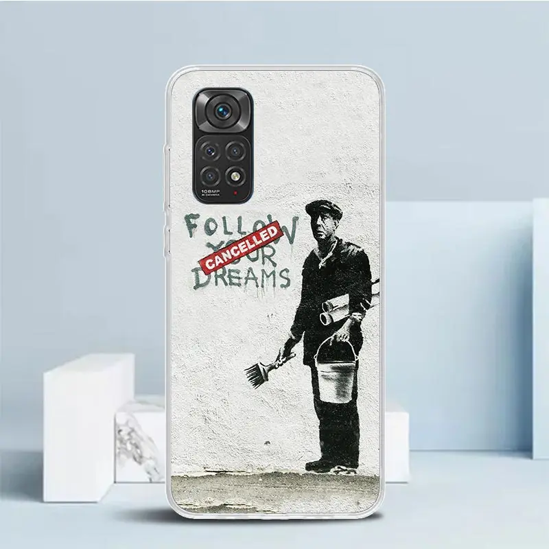 Чехол Бэнкси для телефона с изображением граффити в уличном стиле Xiaomi Redmi Note 13 12S 12