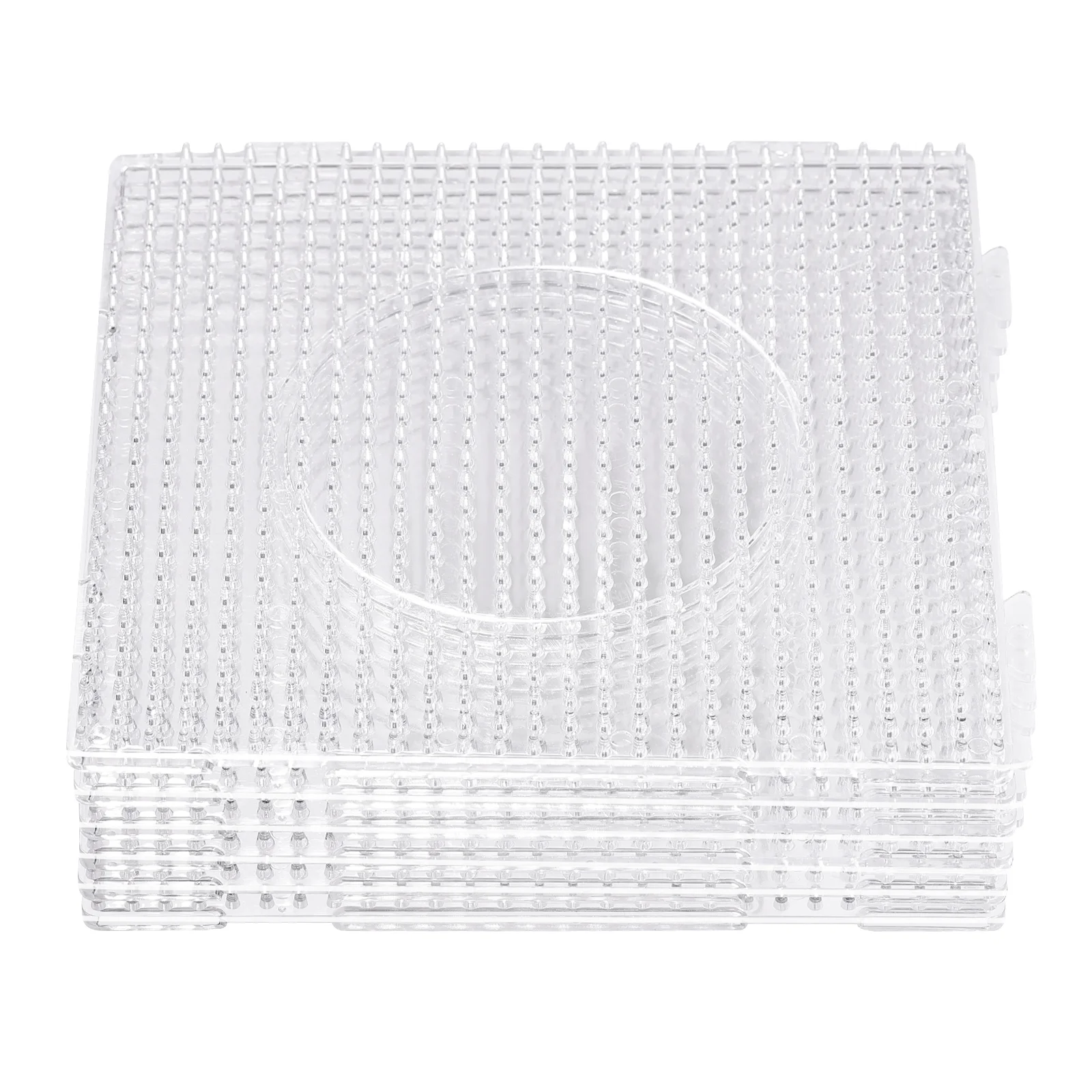 Healifty 6pcs 5mm Large Square Fuse Beads Boards Clear Plastic Pegboards for Kids Craft Beads