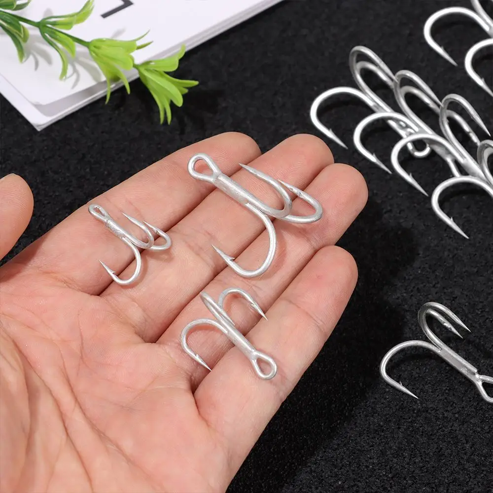 

10PCS/Set Sports Sharpened Barbed Hooks Lure Treble Jig High Carbon Steel Fishhooks Fishing Tackle