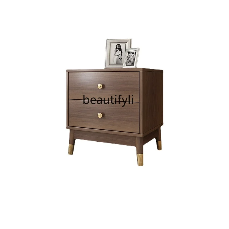 

zq Nordic Minimalist Bedroom Wood Foot Bedside Table Chest of Drawers Locker Modern Small Apartment Sofa Side Cabinet Side Table