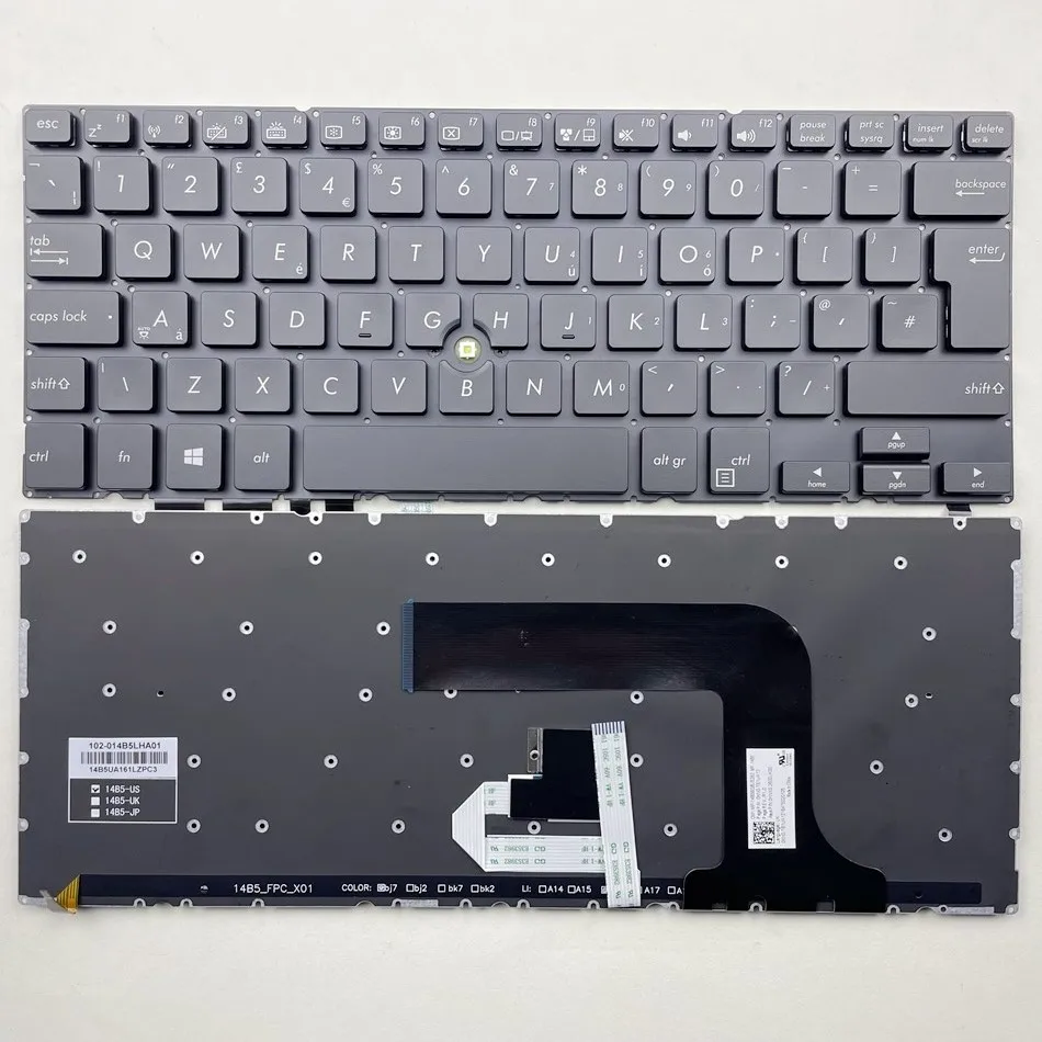 

UK Backlit Laptop Keyboard For ASUS PRO ADVANCED BU201 BU201LA BU202 Series With Pointing Stick UK Layout