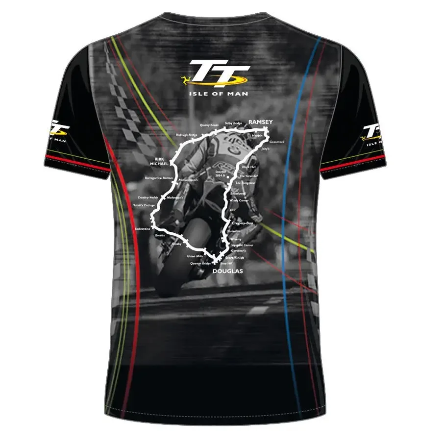 

Short Sleeved T-shirt Men's Summer Mountain Stadium T-shirt 2018 MOTO GP TT Racing T-shirt Isle of Man Motorcycle Road Race