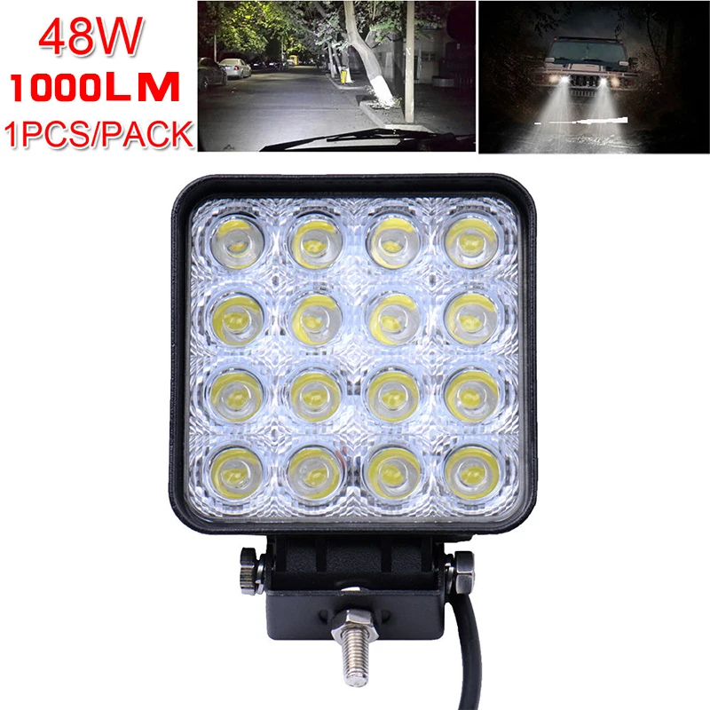 

Hot sale DC 9-32V LED Light Offroad Roof Light Driving Lamp Car Work Light 16LED Square 48W Engineering Light Inspection