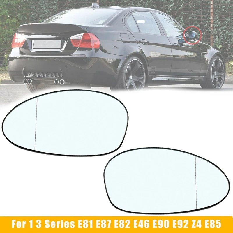 

Боковое крыло дверное зеркало заднего вида стекло с подогревом 2-Pin для-BMW 1 3 серии E81 E87 E82 E88 E46 E90 E92 E85 Z4