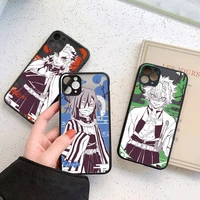 cartoon japan anime demon slayer phone case for iphone 13 12 11 7 8 plus mini x xs xr pro max matte transparent cover