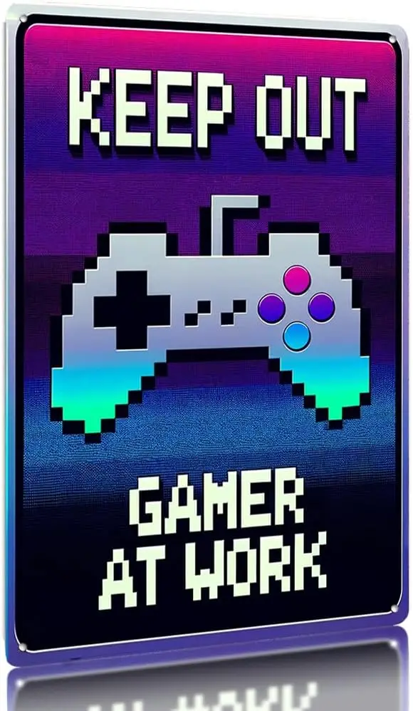 Плакат Matal для игровой комнаты Сохраняет геймер на работе — жестяная вывеска