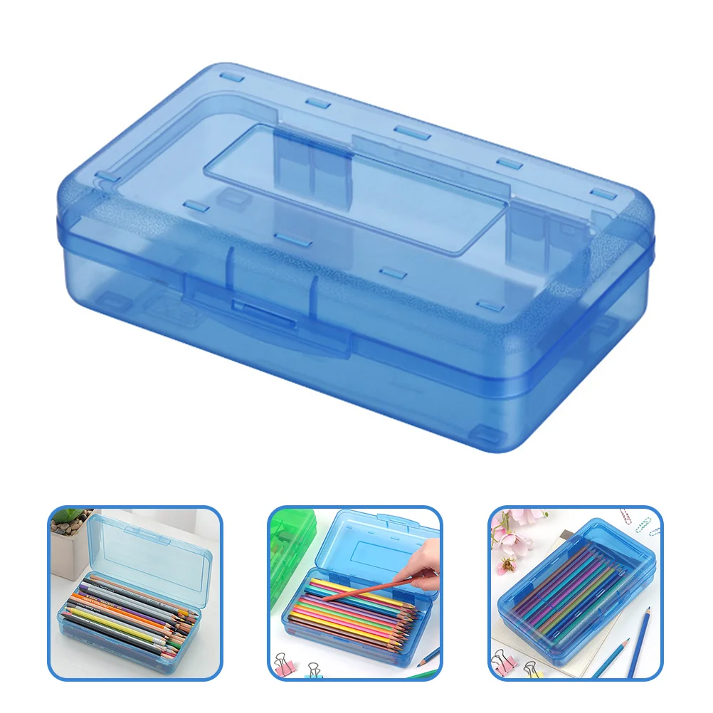

Case Box Pen Storage Students Stationery Organizer Simplecontainer Clear Student Transparent Kids Pouch Organizerbox Stackable